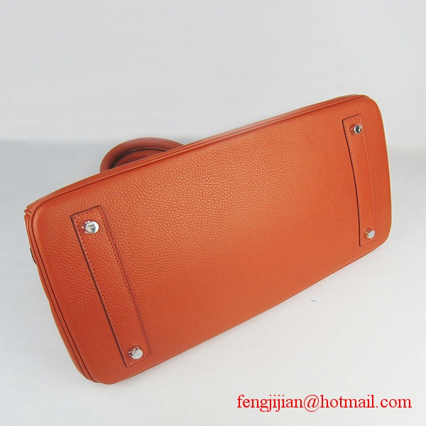 Hermes Birkin 42cm Togo Leather Bag 6109 Orange gold padlock